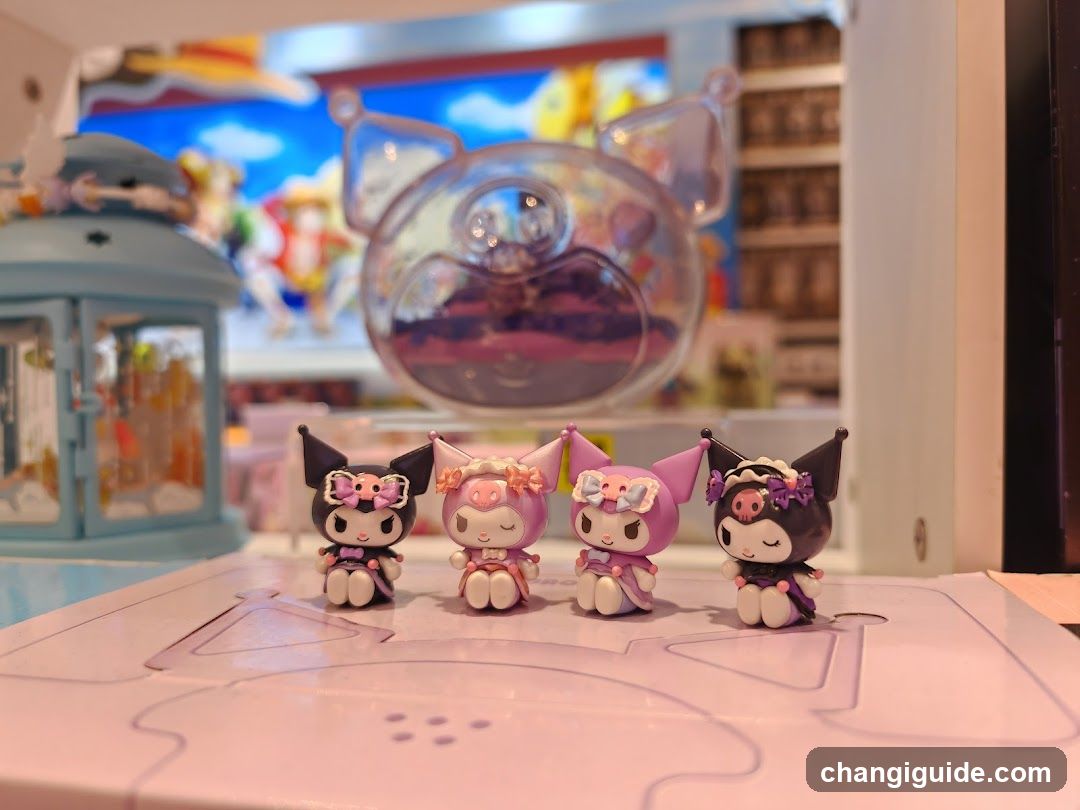 Kuromi and My Melody figurines display
