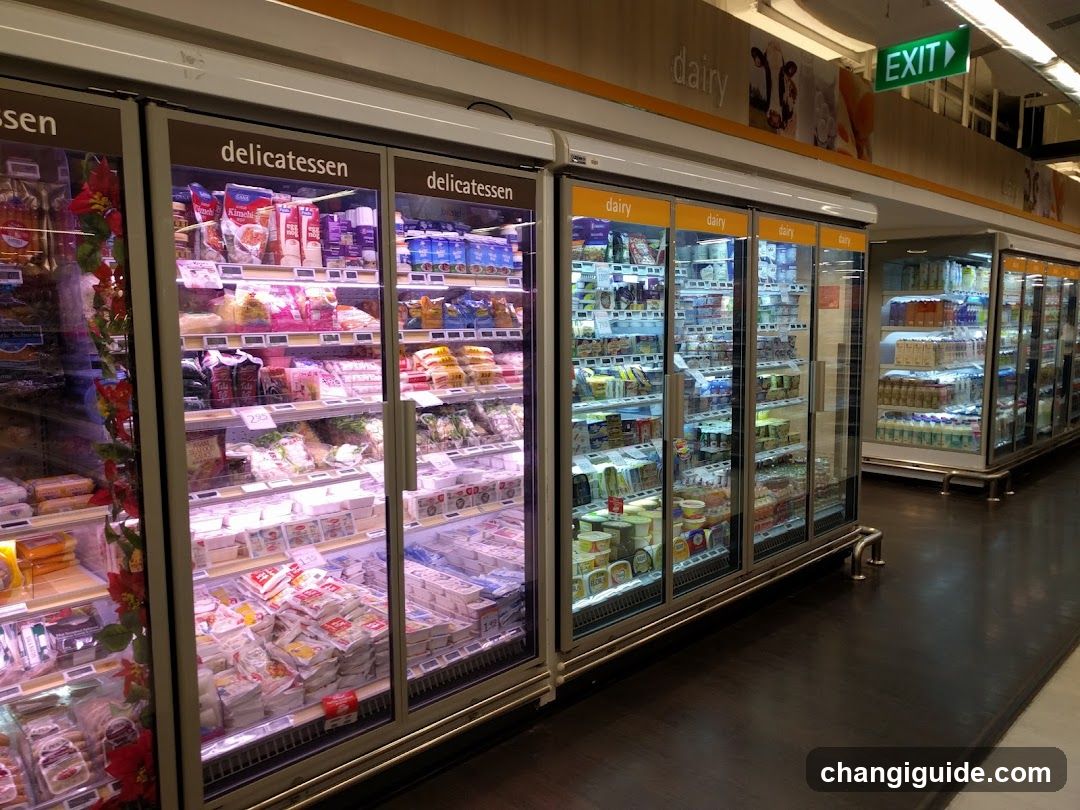 Refrigerated Aisle in Supermarket