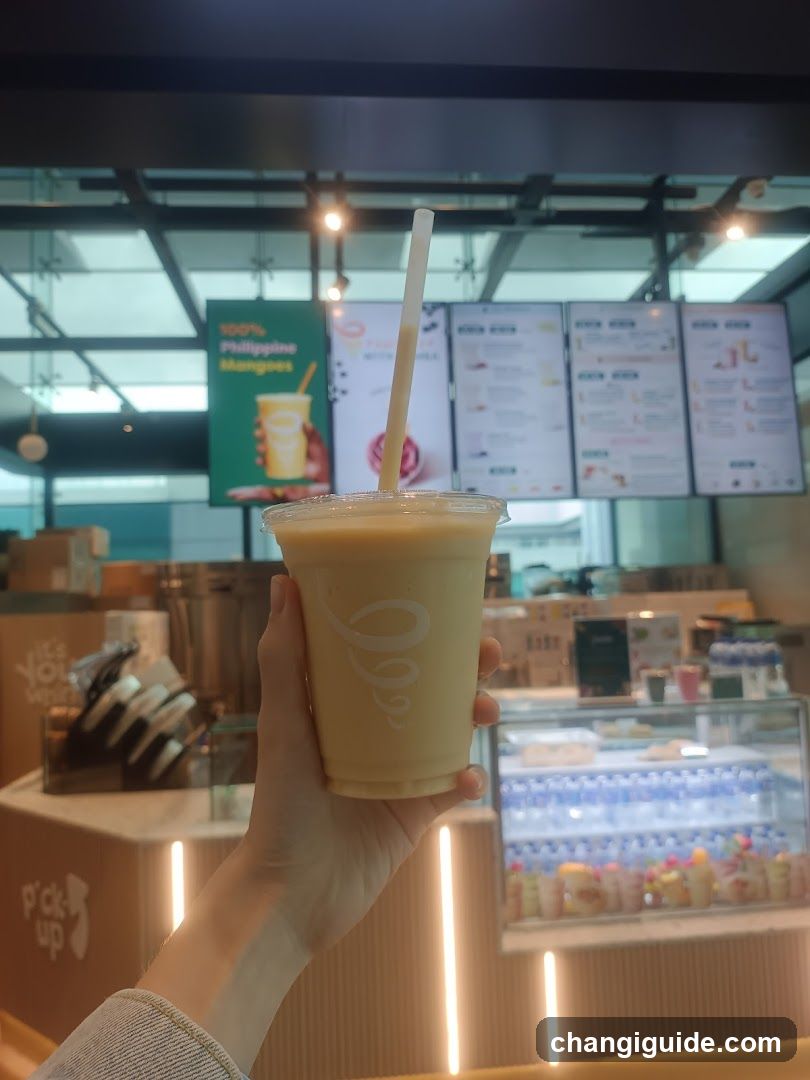 Iced Mango Drink at a Cafe