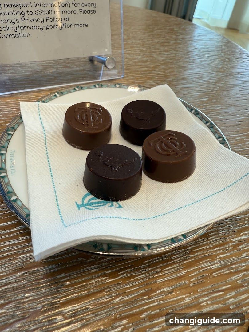 Chocolate samples on a napkin