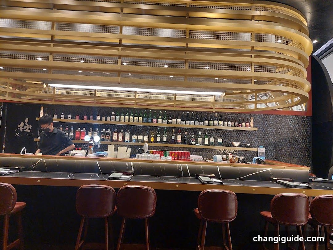 Bar Interior with Bar Counter and Bottles