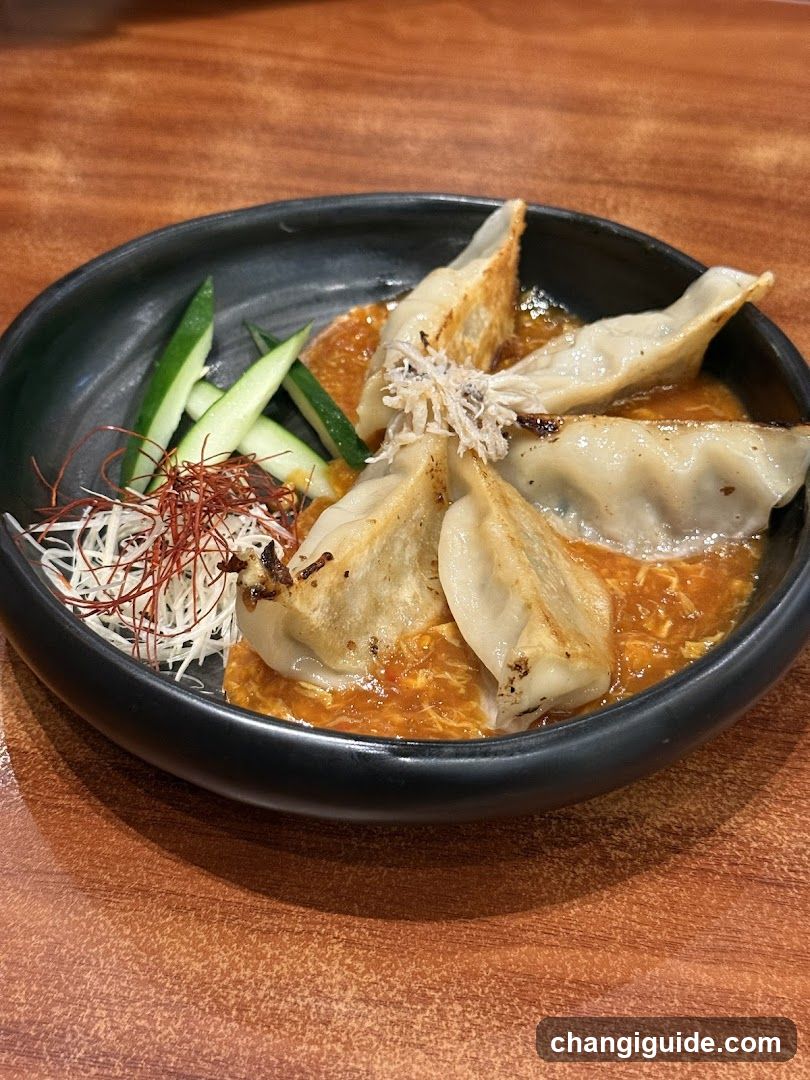 Gyoza with Broth and Garnish