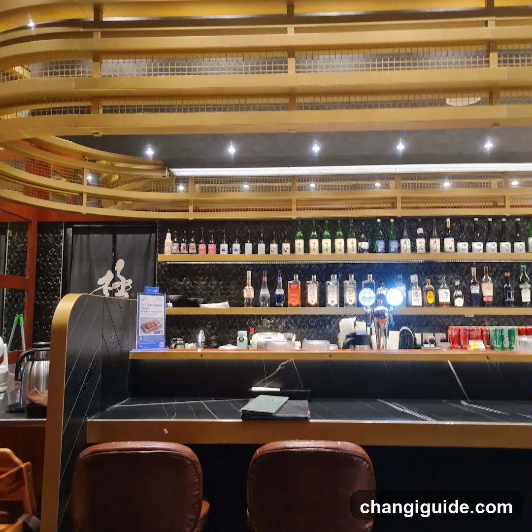 Bar Interior with Shelves and Seating