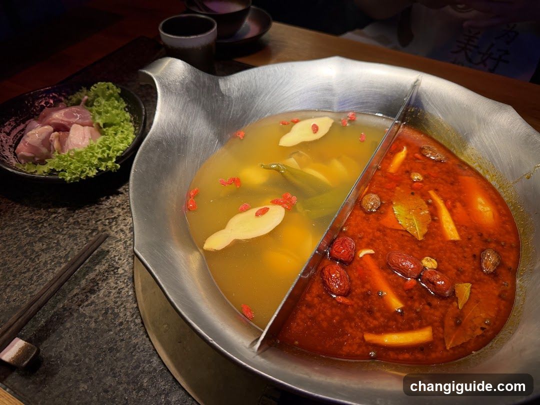 Split Hot Pot with Ingredients