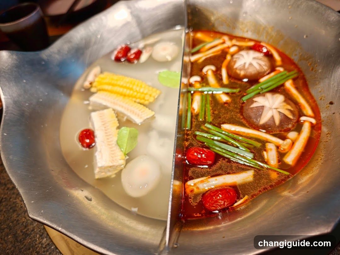 Split Hot Pot with Vegetables and Spices