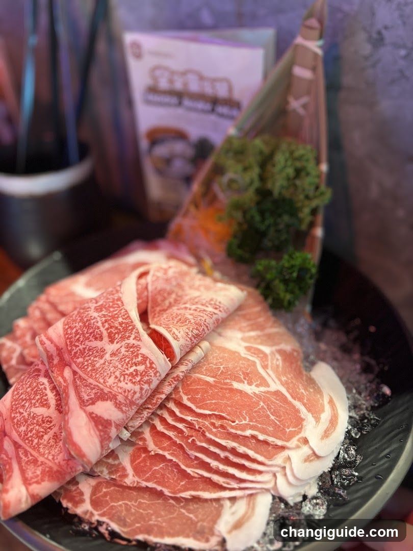 Sliced Meat Platter with Ice and Garnish