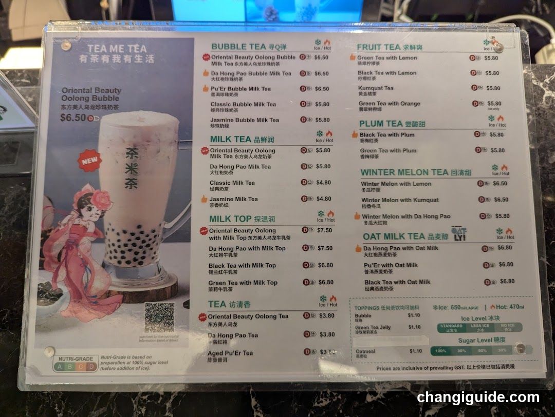 TEA ME TEA Menu Board