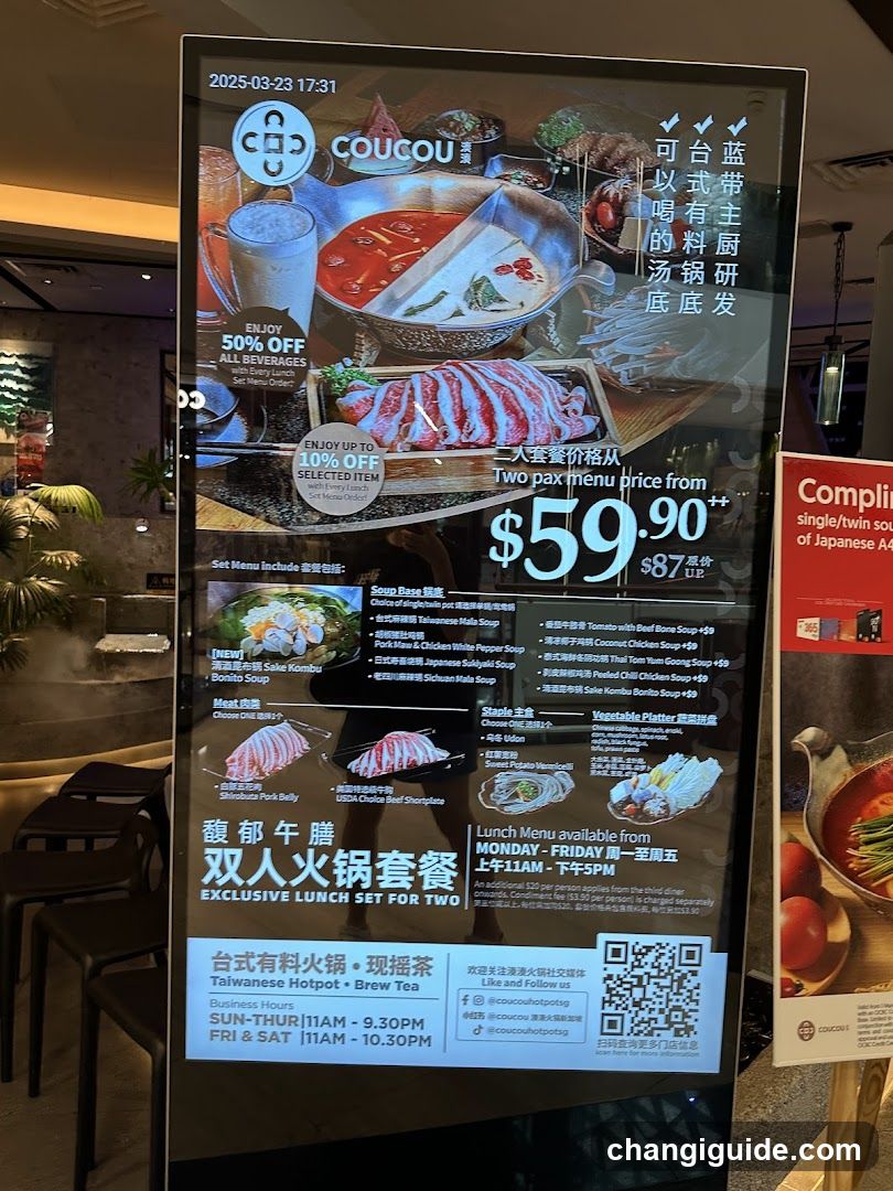 Coucou Hotpot Menu Display