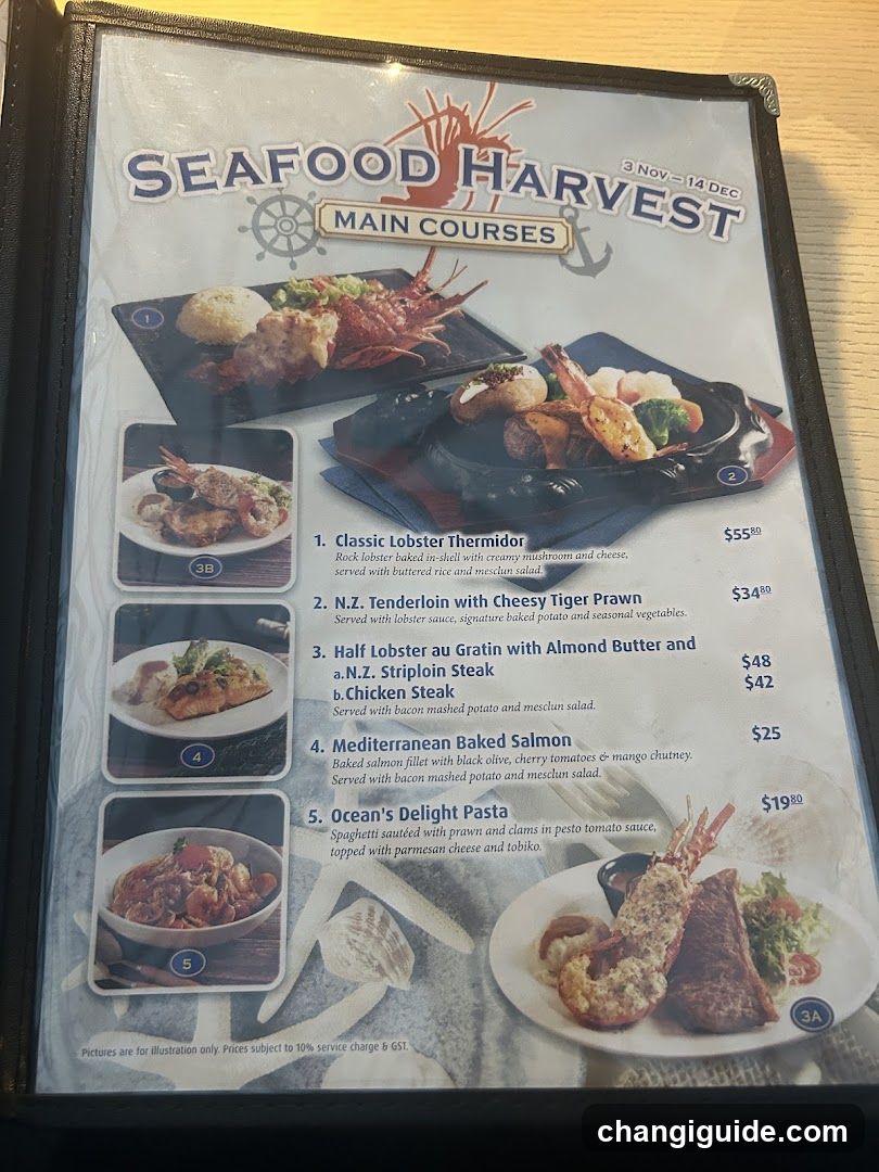 Seafood Harvest Main Courses Menu