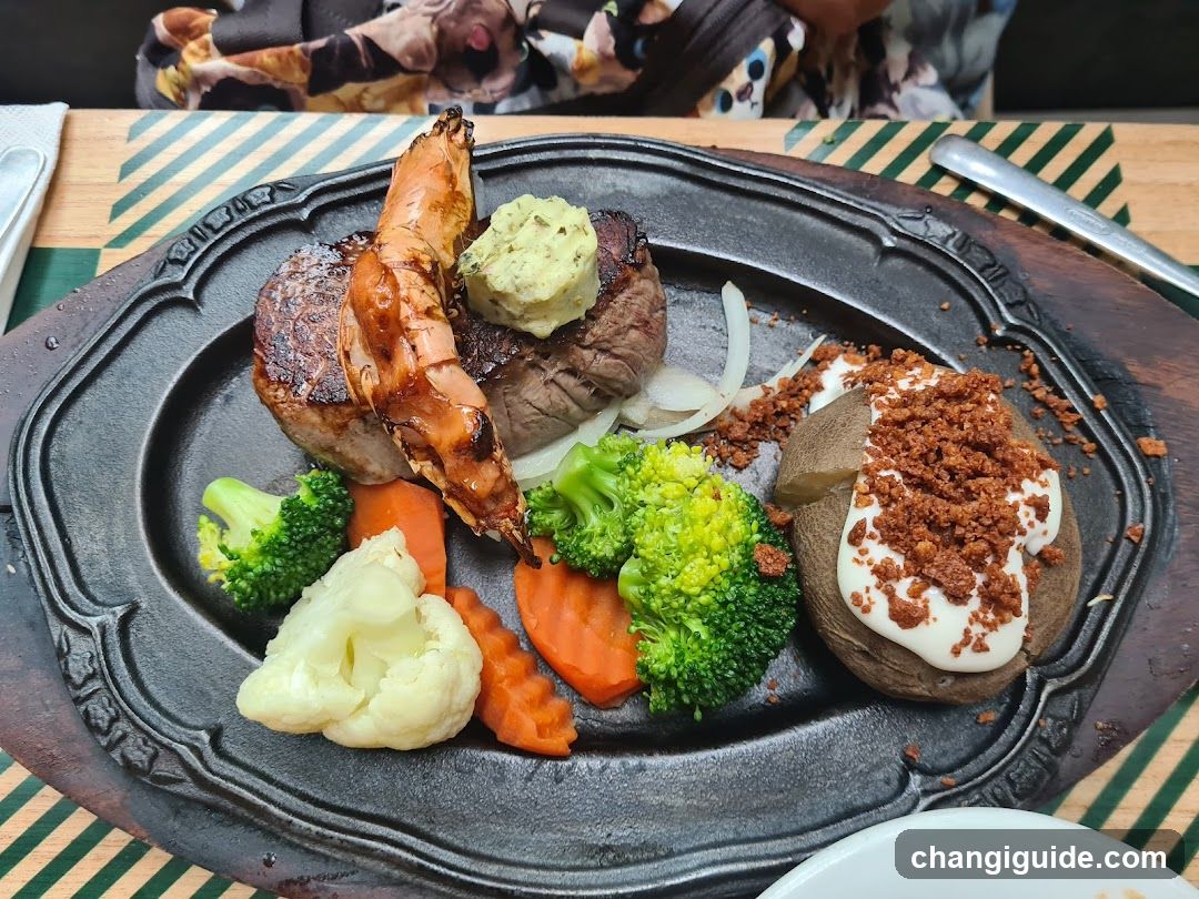 Steak and Shrimp Platter with Vegetables