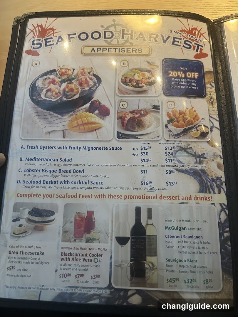 Seafood Harvest Appetisers Menu