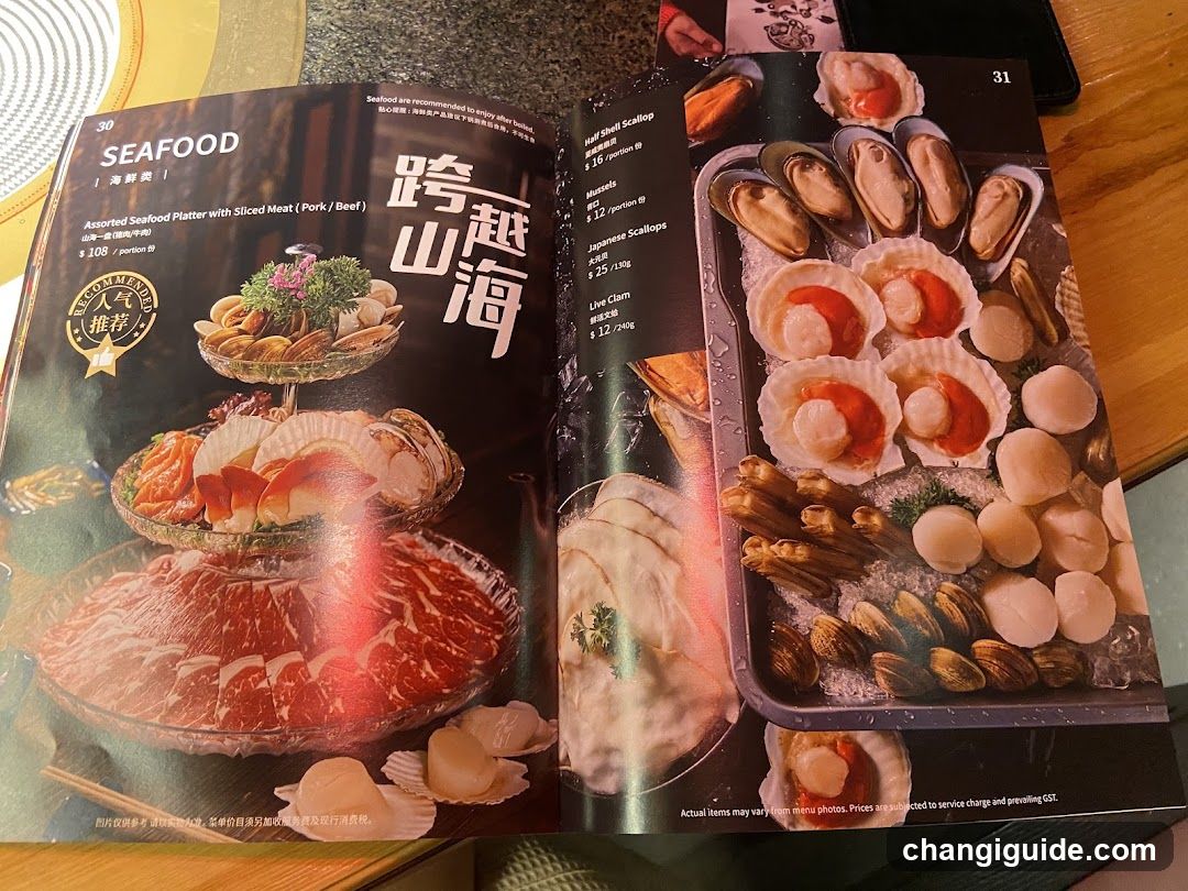 Seafood Menu Spread
