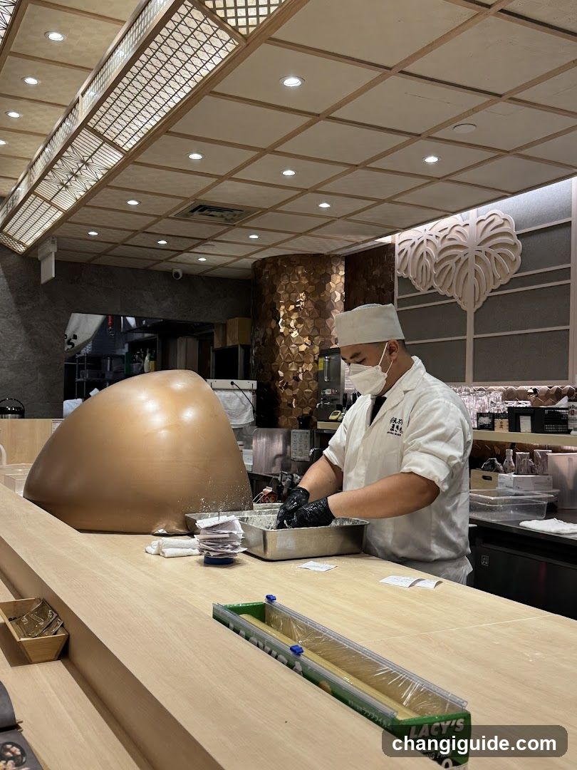 Chef Preparing Dessert at Counter