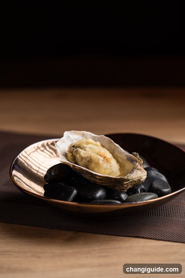 Oyster on Black Stones