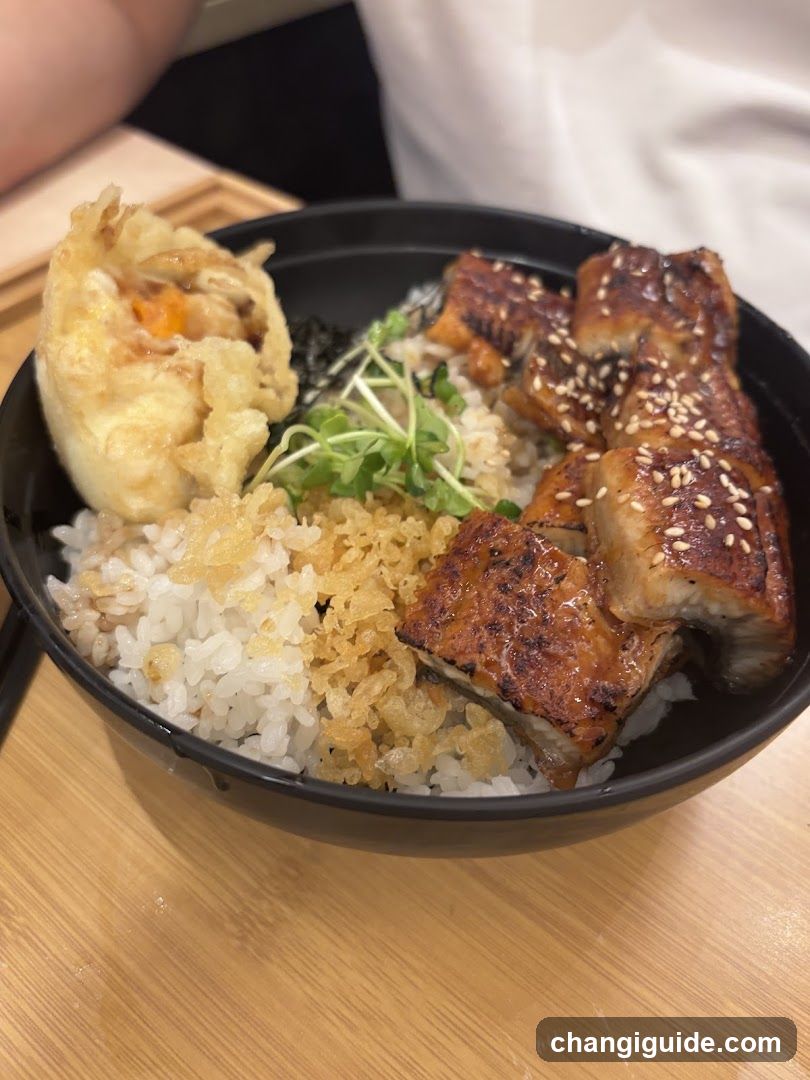 Eel Rice Bowl with Tempura