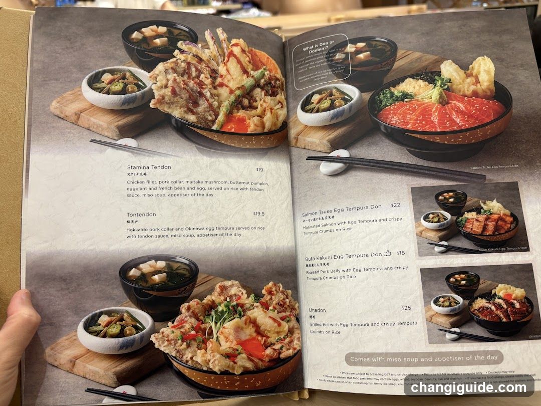 Japanese Tempura Menu Page