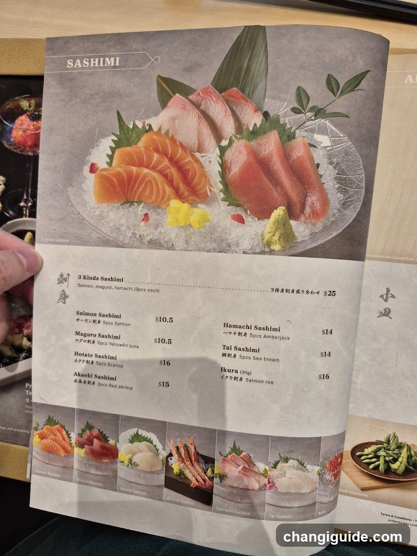 Sashimi Menu Page
