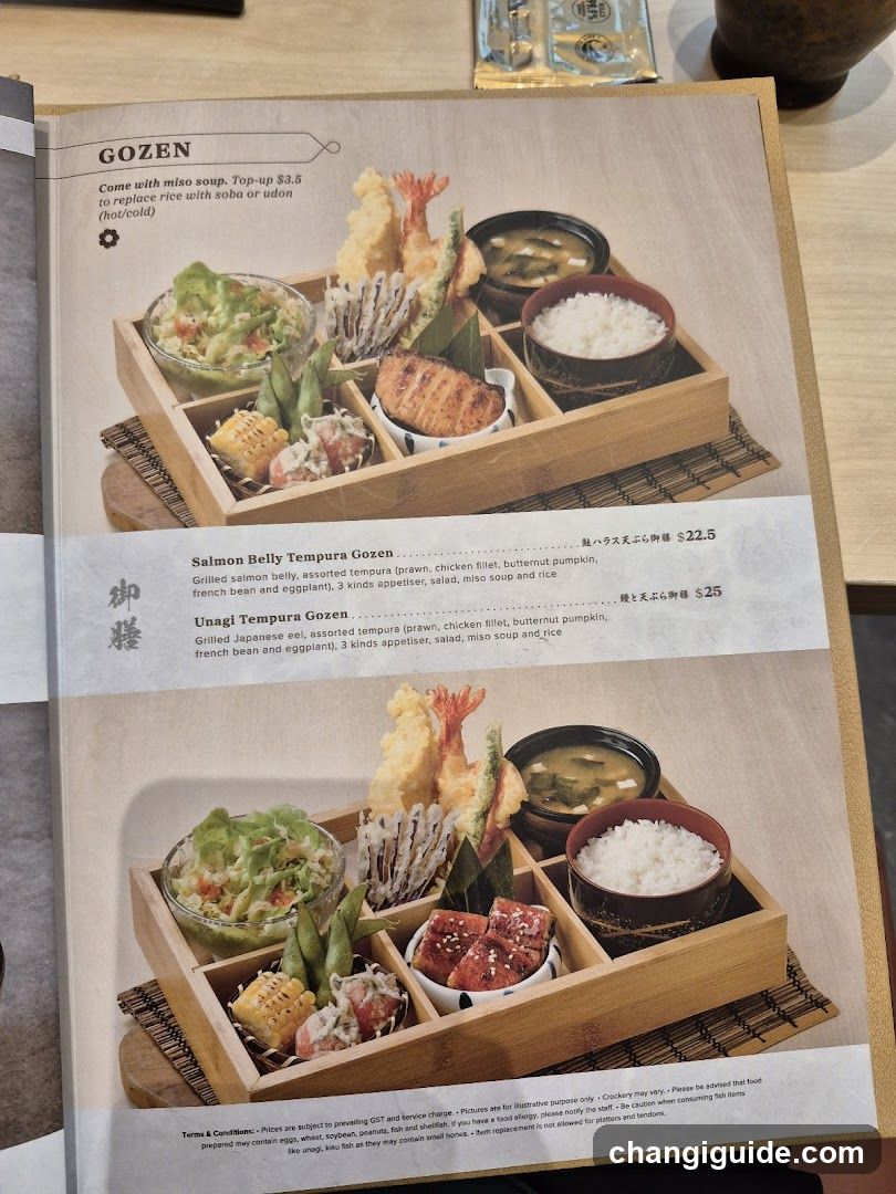 Gozen Menu Page