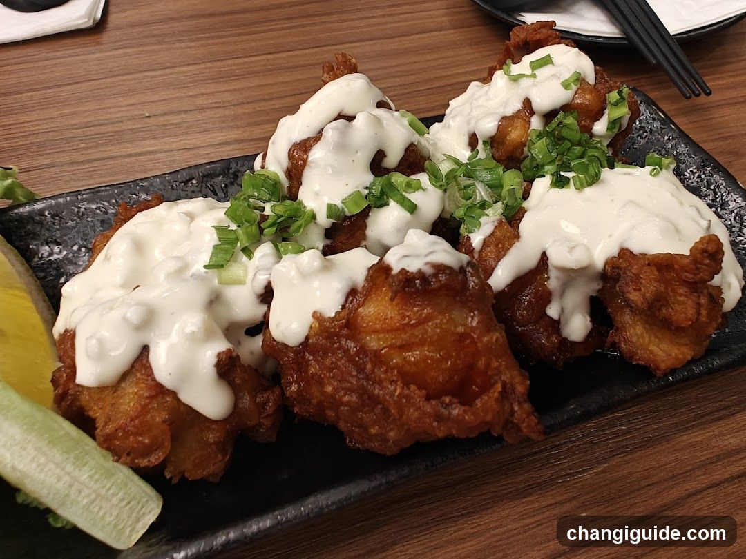 Fried Chicken with Sauce and Greens