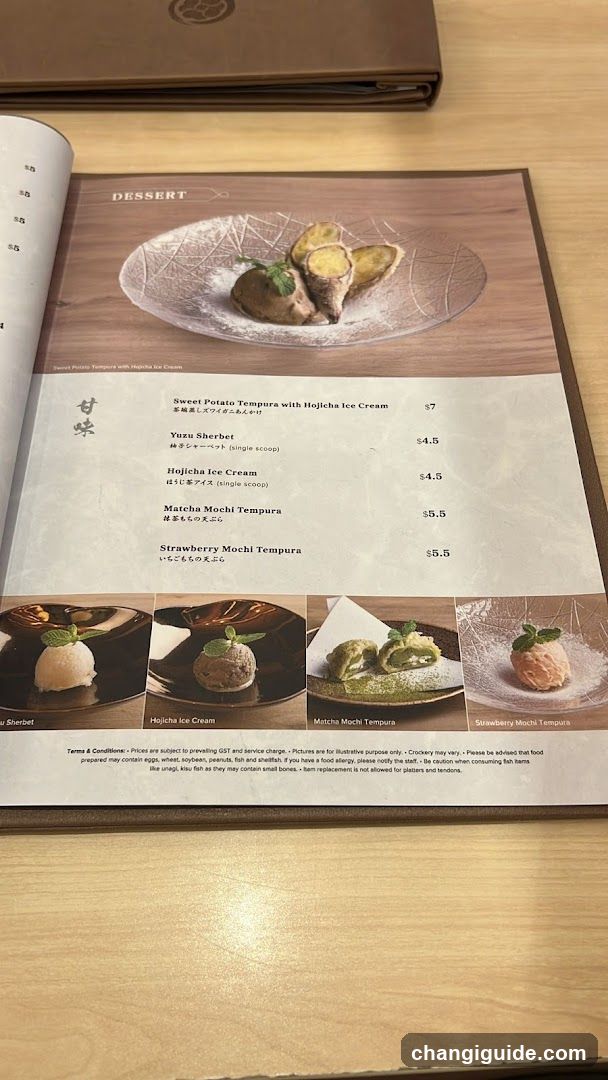 Dessert Menu Page
