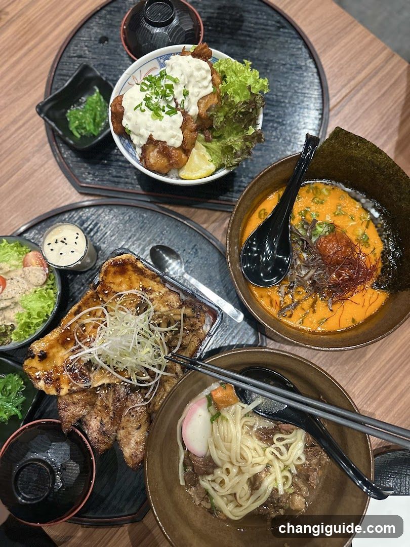 Japanese-style meal spread