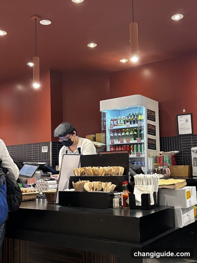 Interior of a cafe or restaurant counter area