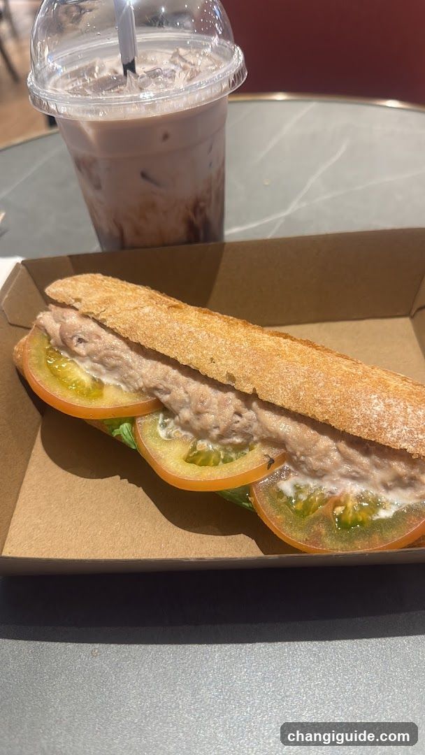Tuna Sandwich with Tomatoes and Iced Coffee