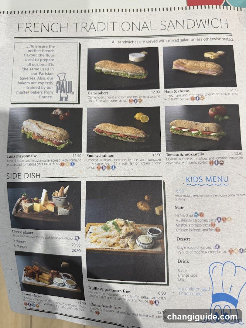 French Traditional Sandwich Menu