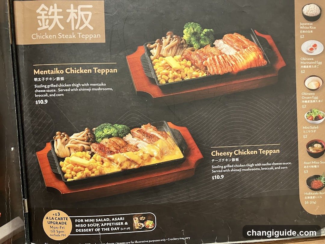 Chicken Steak Teppan Menu Page