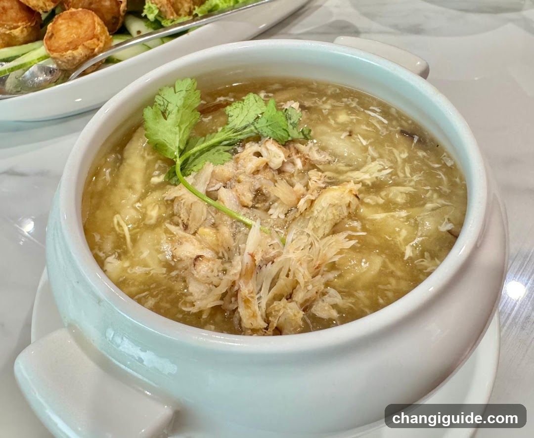 Soup with Shredded Meat and Cilantro