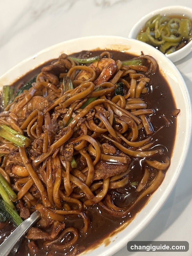 Noodle Dish with Sauce and Pickles