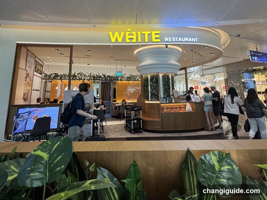 White Restaurant Interior View