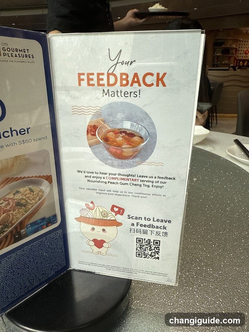 Feedback Card at Restaurant Table