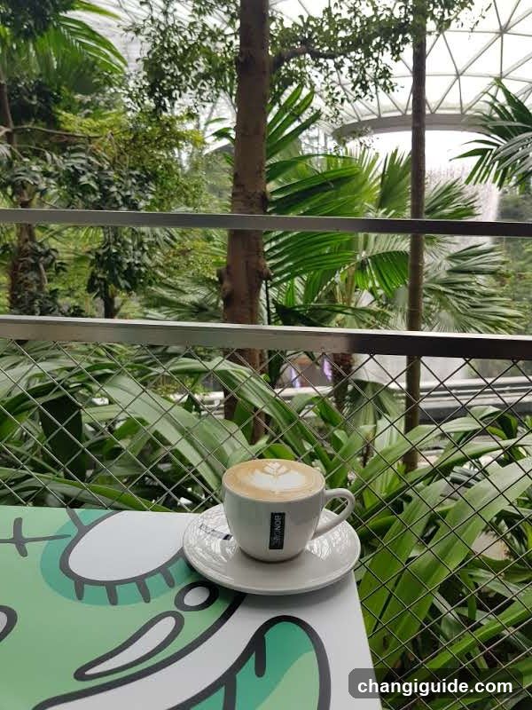 Coffee in a lush garden setting