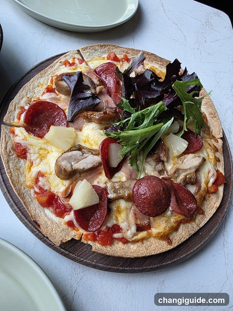Pizza with Fresh Greens and Pepperoni