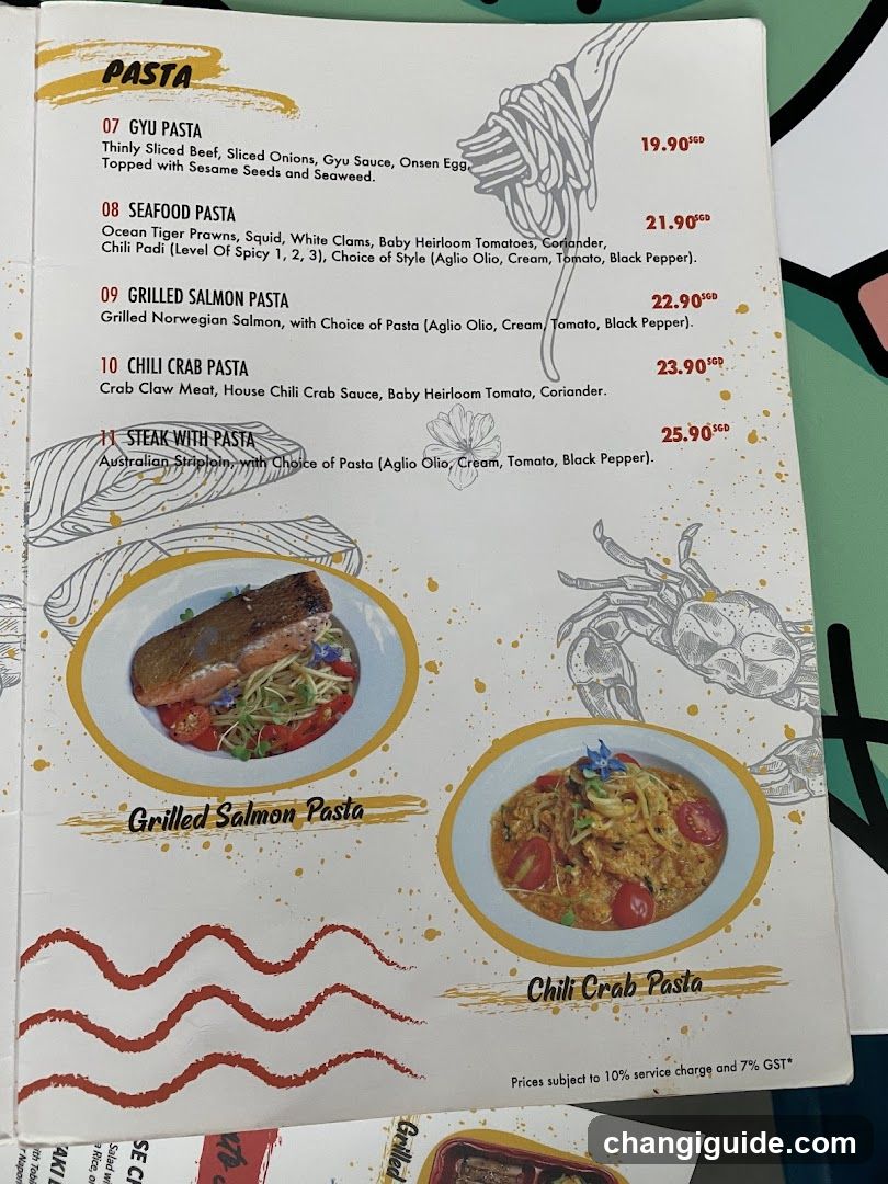 Pasta Menu Page