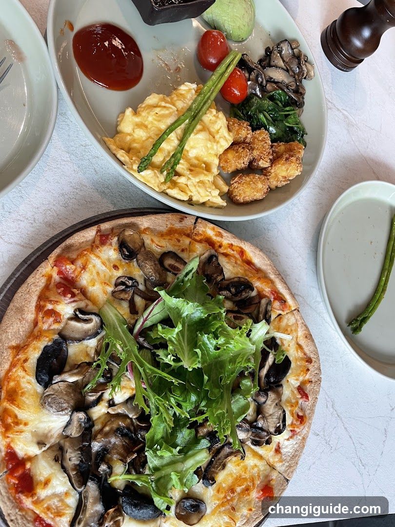 Breakfast and Pizza Meal
