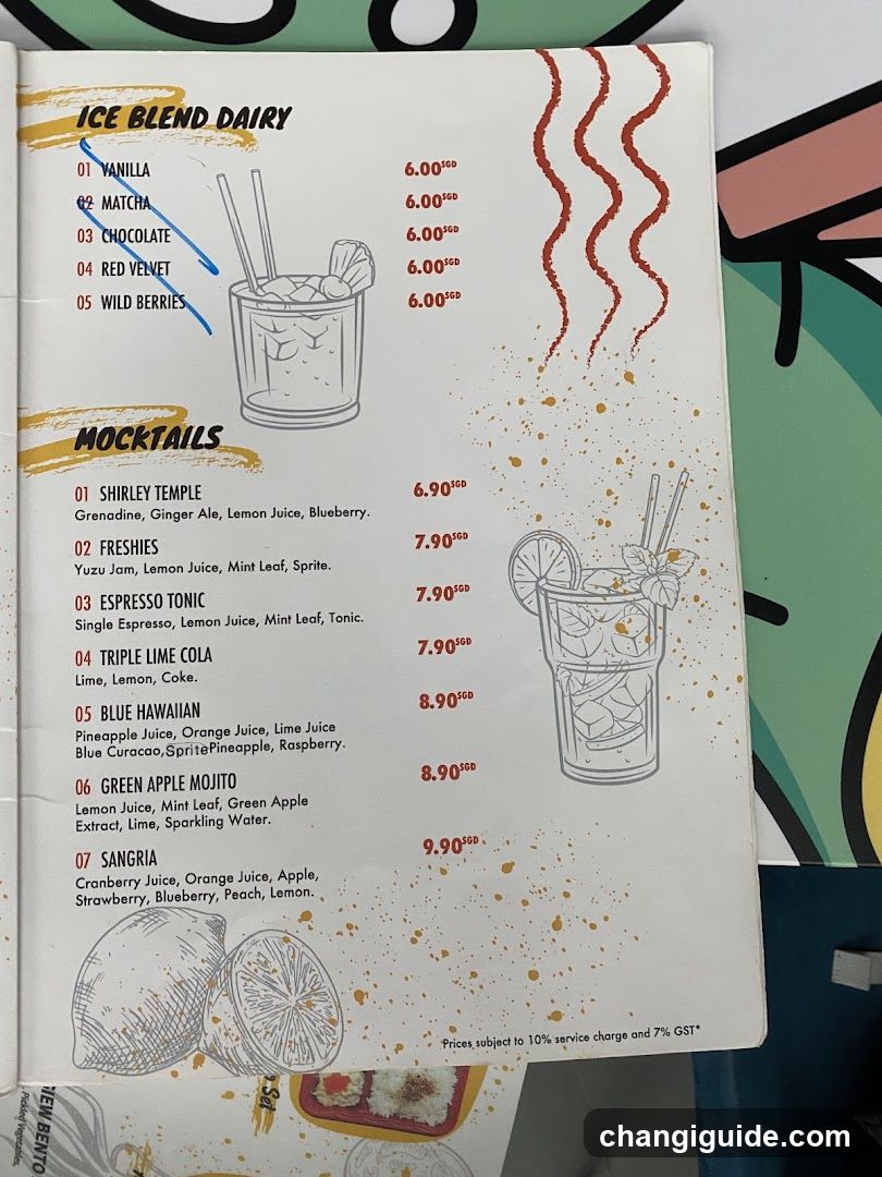 Ice Blend Dairy and Mocktails Menu Page
