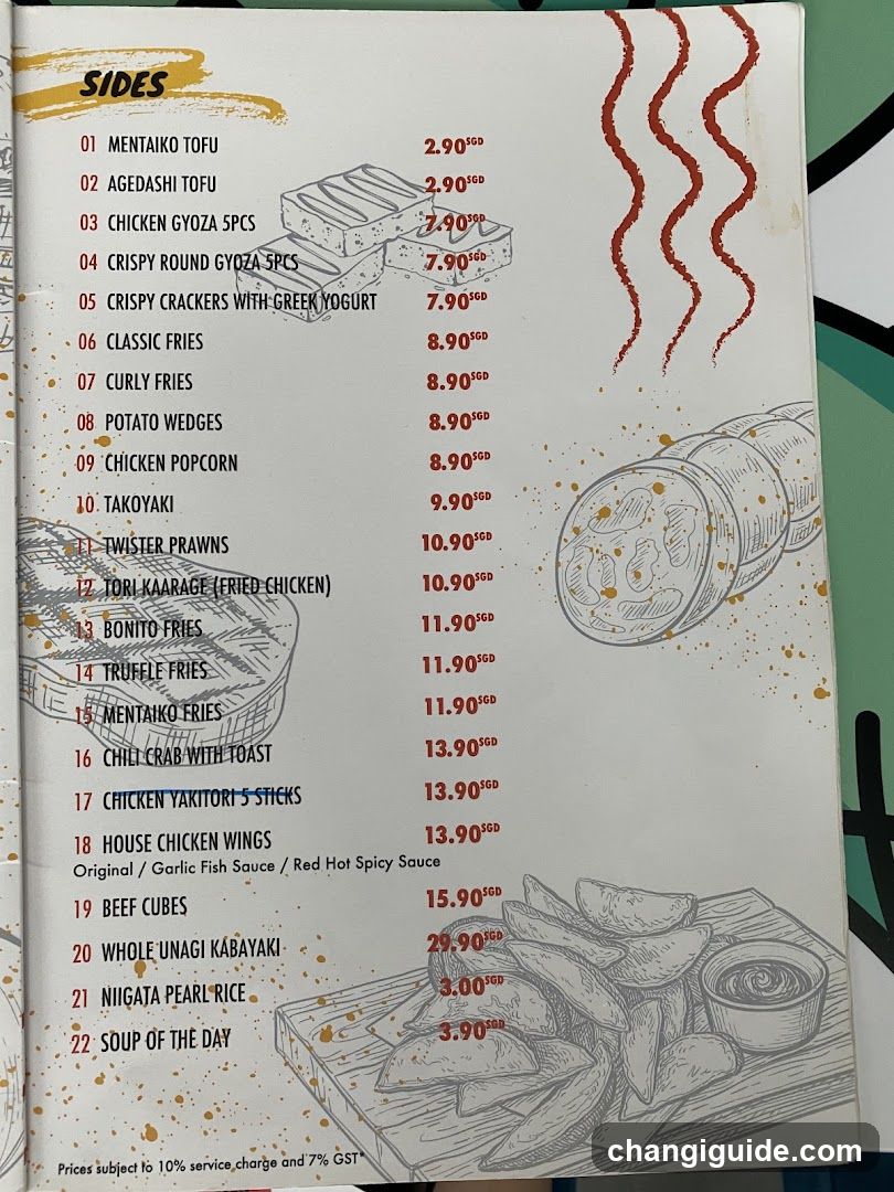 Sides Menu Page