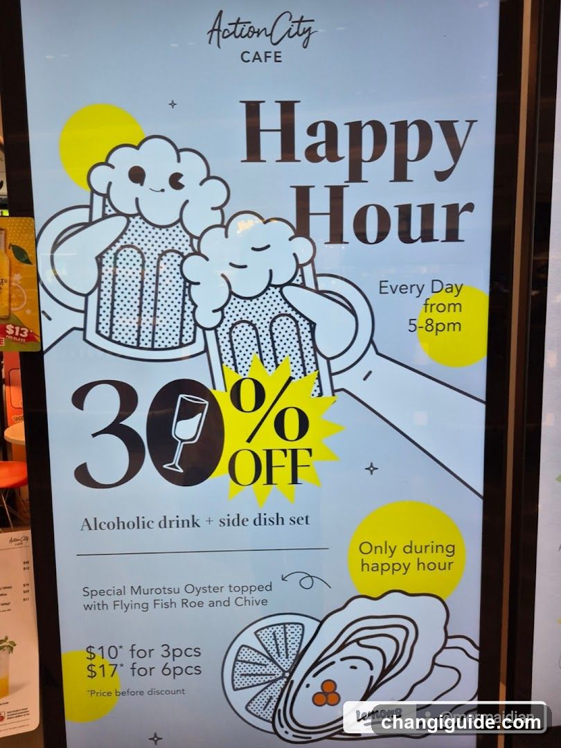 Action City Cafe Happy Hour Ad