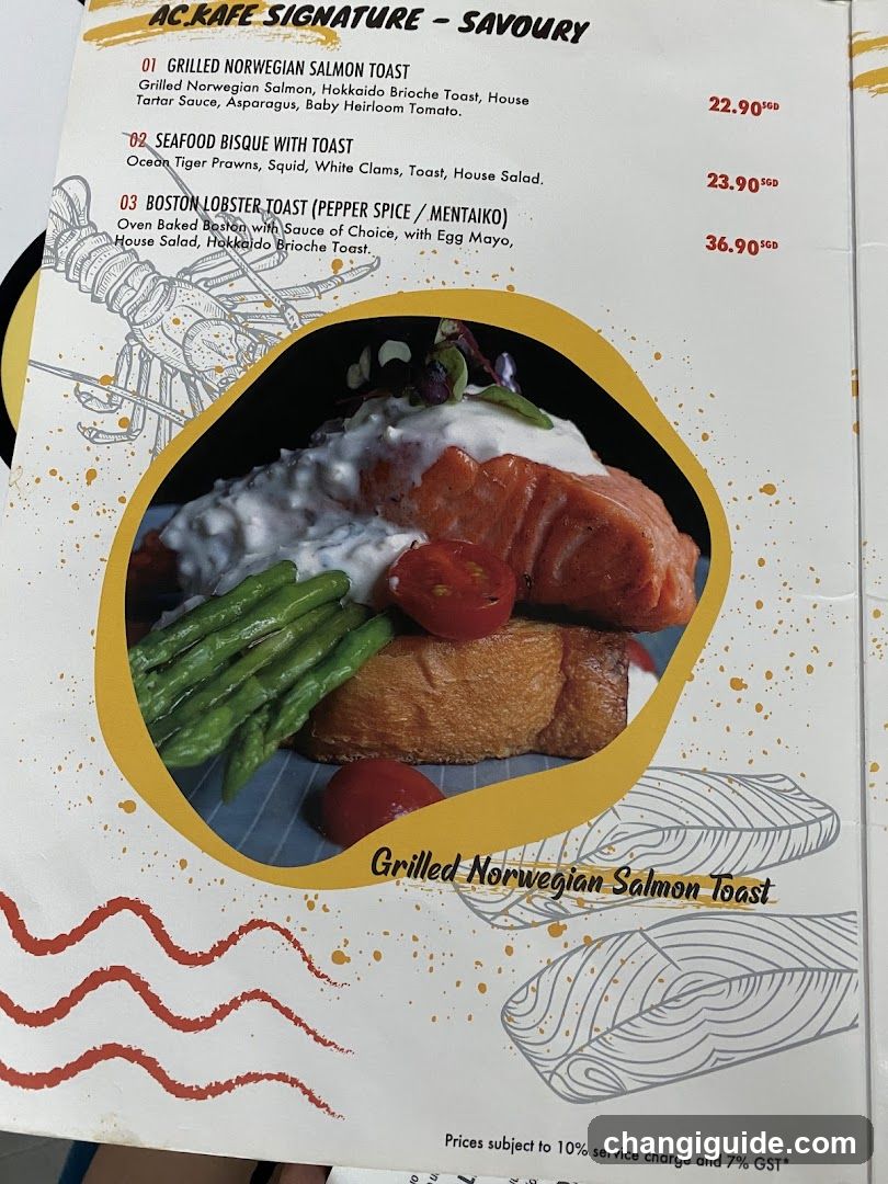Acafe Signature - Savoury Menu Page