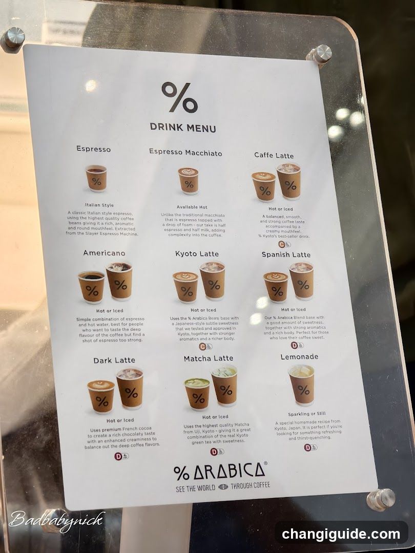 % Arabica Drink Menu