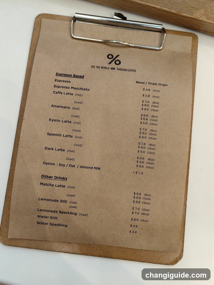 Coffee Menu on Clipboard