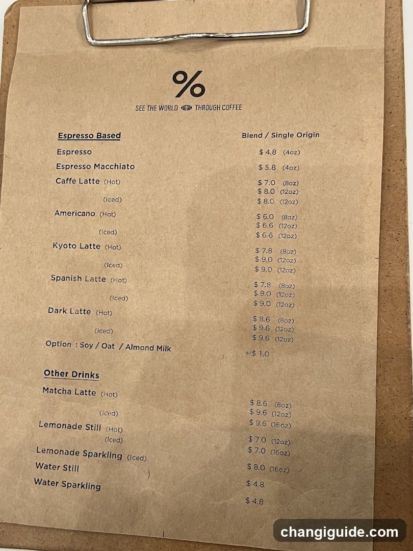 Coffee Menu