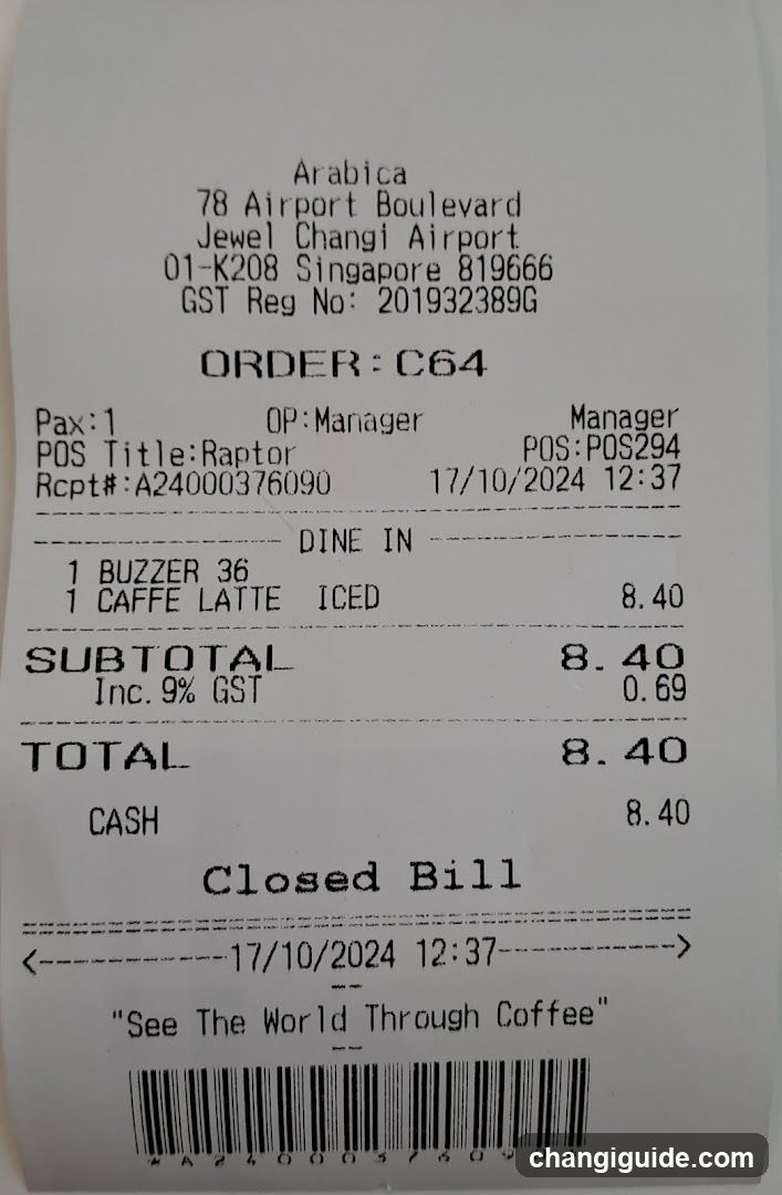 Arabica Receipt