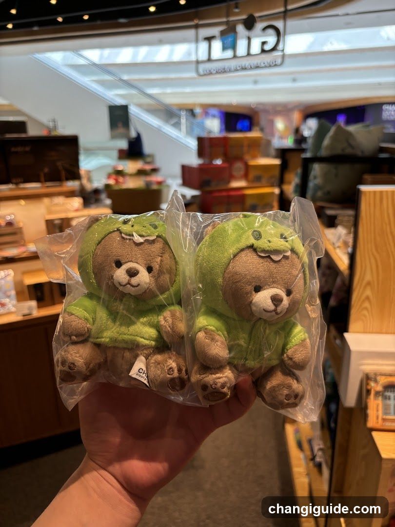 Hand holding plush toys in store