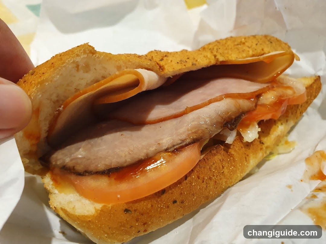 Sub Sandwich with Meat and Cheese