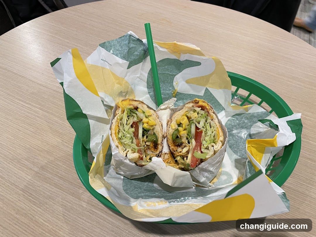 Subway Burrito in Green Basket