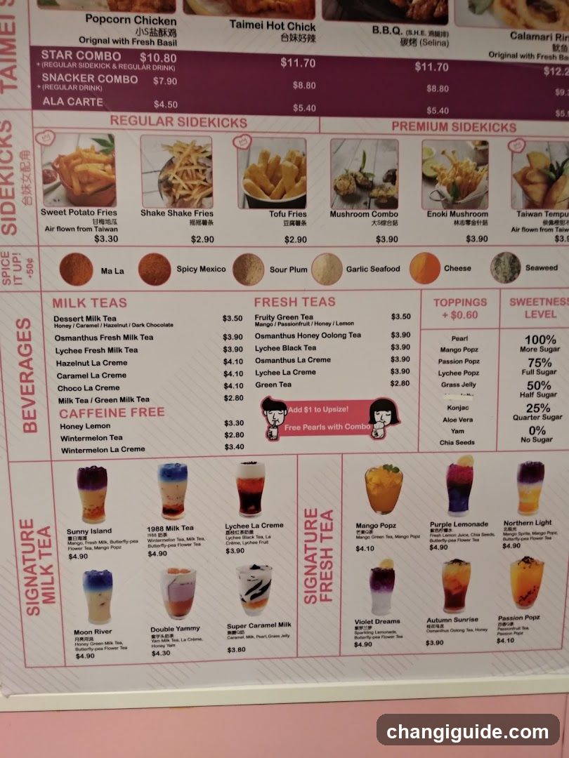 Taimei Hot Chick & B.B.Q. Menu