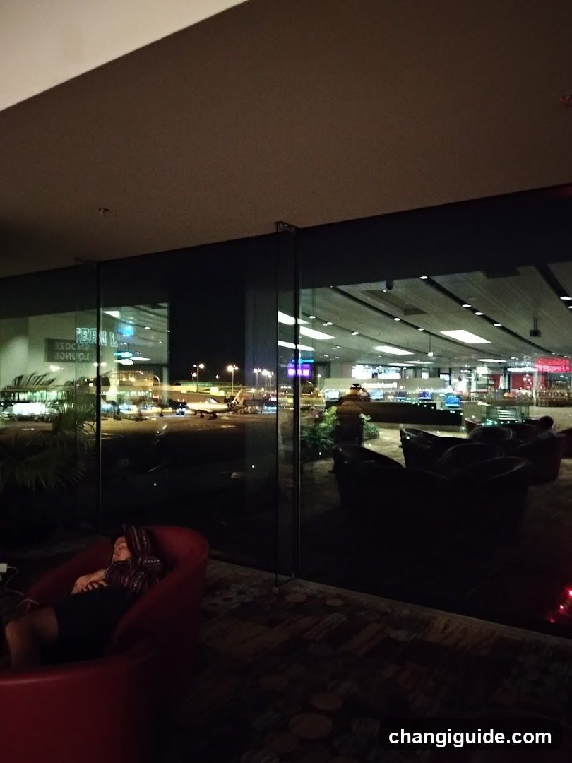 Airport Lounge Interior at Night